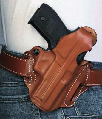 DESANTIS THUMB BREAK SCABBARD - RH OWB LEATHER GLK 192336 TN