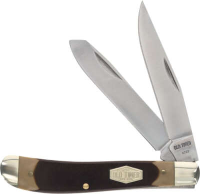 Old Timer Knife Gunstock Trppr - 2-Blade 3.1" S/S Delrin