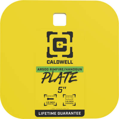 Caldwell Ar500 5" Gong Target - 1/4" Rimfire/Handgun Steel Ylw