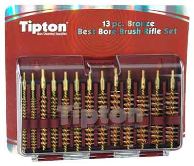 Tipton 13-Piece Bronze Rifle - Bore Brush Set W/Storage Case