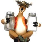 RIVERS EDGE DEER HOLDING - SALT & PEPPER SHAKERS