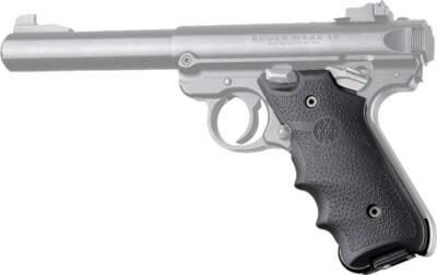 HOGUE GRIPS RUGER MKIV RUBBER - GRIP W/ FINGER GROOVES BLACK