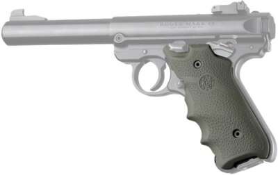 HOGUE GRIPS RUGER MKIV RUBBER - GRIP W/ FINGER GROOVES OD GRN