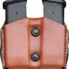 DESANTIS DOUBLE MAG POUCH OWB - LEATHER SIG P365 TAN
