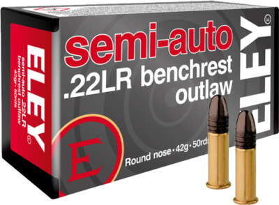 Eley Outlaw Semiauto Benchrest - 22Lr 42gr 50rd 100Bx/Cs