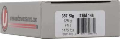UNDERWOOD 357 SIG 125GR FMJ FN - 50RD 10BX/CS