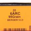 HSM TROPHY GOLD 6MM ARC - 95GR BERGER VLD 20RD 25BX/CS