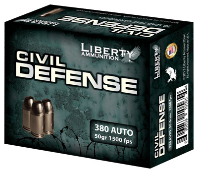 Liberty Civil Defense 380 ACP - 50gr Coppr HP 20rd 50Bx/Cs