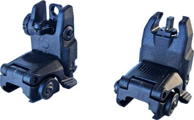 Hiviz Folding AR Back Up Sight - Set W/Tritium Post Pic Rails