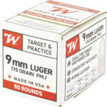 WINCHESTER USA 9MM LUGER - 115GR FMJ 50RD 20BX/CS
