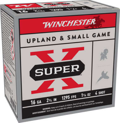 WINCHESTER SUPER-X 16GA 2.75" - 1-1/8OZ #4 1295FPS 25RD 10BX/C