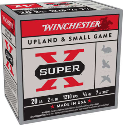 Winchester Super-X 20 Gauge 2.75" 7/8oz 1210 fps  Shotshells 250rd