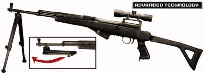 ADV TECH BIPOD FOR SKS - FEATHERWEIGHT BLACK NYLON