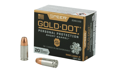 Spr Gold Dot 9mm+P 124G HP Sb 20/200