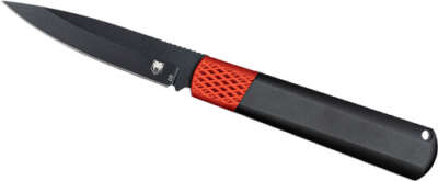 Cobratec Gideon Hidden Release - 3" Black/Red Aluminum D2 Blade