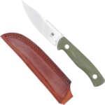 Cobratec Koonsman 4" Fixed Bld - OD Green D2 W/Leather Sheath