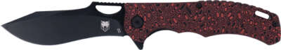 Cobratec Nighthawk Folder - 3.62" Black D2 Blade/Red G-10