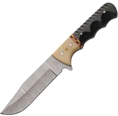 SZCO RITE EDGE 4.5" MICARTA - BONE BOLSTER W/LEATHER SHEATH