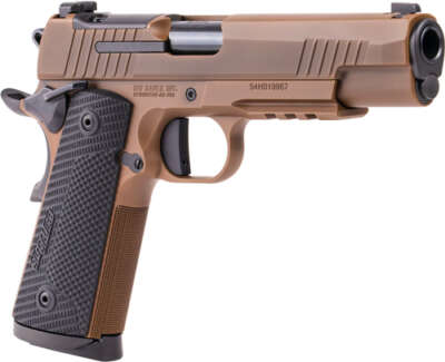 SIG 1911 X 45ACP 5" XRAY3 - OR (2)8RD G10 STEEL COYOTE