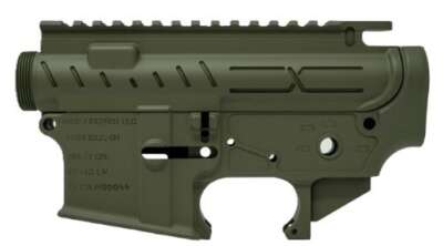 FAXON AR-15 X-TRA LITE - RECEIVER SET OD GREEN STRIPPED