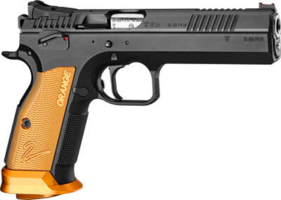 CZ TS2 SA 9MM FS 20RD - BLACK POLYCOAT ORANGE GRIP