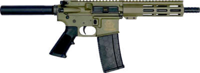 Glfa AR-15 Pistol 223 Wylde - 7.5" Nitride Barrel OD Green