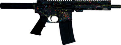 Glfa AR-15 Pistol 223 Wylde - 7.5" Nitride Splatter Black
