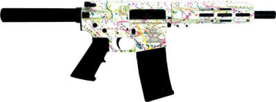 Glfa AR-15 Pistol 223 Wylde - 7.5" Nitride Splatter White