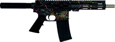 Glfa AR-15 Pistol 223 Wylde - 7.5" S/S Bbl Splatter Black