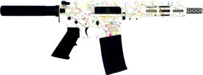 Glfa AR-15 Pistol 223 Wylde - 7.5" S/S Bbl Splatter White