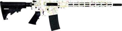 Glfa AR-15 Splatter 223 Wylde - 16" Nit Bbl White