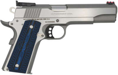 Colt Gold Cup Lite 38 Super 5" - 8rd Stainless Blue G10 Grips