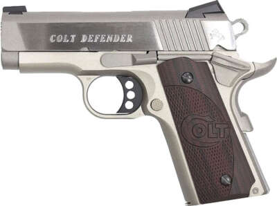 Colt Defender 45 ACP 3" 7rd - Matte Stainless G10 Grips