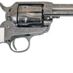 CIMARRON FRONTIER 45LC PW FS - 4.75" ENGRAVED NICKEL/IVORY