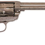 CIMARRON FRONTIER 45LC PW FS - 7.5" ENGRAVED NICKEL/IVORY
