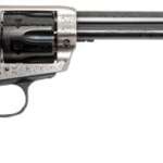 CIMARRON FRONTIER 45LC PW FS - 7.5" ENGRAVED SILVER/BL WAL