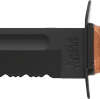 Ka-Bar Fighting/Utility Knife - 7" Srrtd W/Leather Sheath Usmc