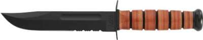 Ka-Bar Fighting/Utility Knife - 7" Srrtd W/Lthr Shth US Army