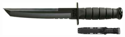Ka-Bar Tanto Knife - 8" W/Plastic Sheath Black