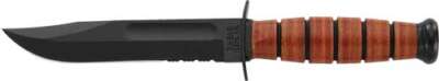 Ka-Bar Fighting/Utility Knife - 5.25" Shrt W/Lthr Usmc Serrtd