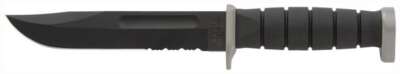 Ka-Bar D2 Extreme Knife - 7" Serr W/Plastic Sheath