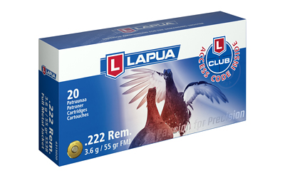Lapua .222 Rem 55gr FMJ 20/600