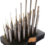 GRACE USA STEEL/BRASS ROLL PIN - PUNCH SET W/BENCH BLOCK 27PC