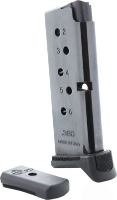 CPD MAGAZINE RUGER LCP - 380ACP 6RD GLOSS BLACK