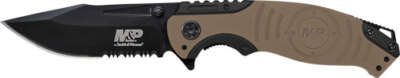 Smith & Wesson S&Amp;W Knife M&Amp;P Index Flipper - 3.5" Black/Desert Tan Clip Pt OEM Part