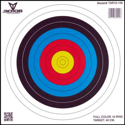 30-06 Outdoors Paper Target - Archery 10-Ring 17"X17" 100Ct
