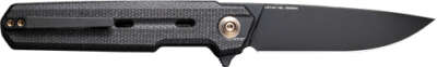 WE KNIFE NAVO 3.25" BLACK - CANVAS MICARTA STONEWASH