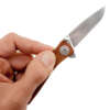 SOG KNIFE TWITCH II - SATIN POLISH WOOD HANDLE