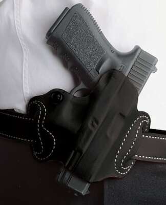 DESANTIS MINI SLIDE HOLSTER - OWB RH LTHR FITS GLOCK 43 BLK