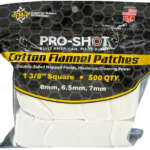 PRO SHOT CLEANING PATCH COTTON - FLANNEL 6MM-7MM 1 3/8" 500CT